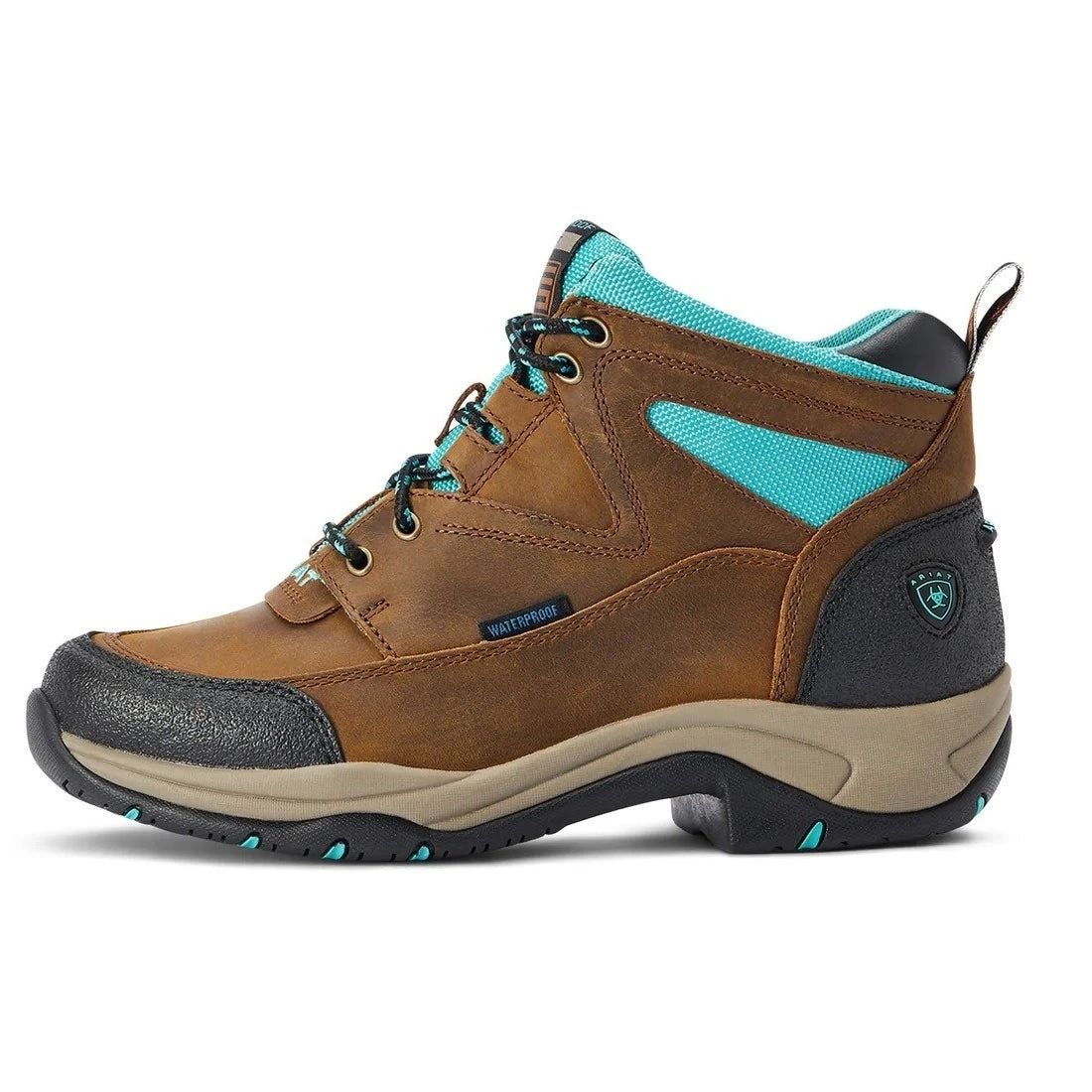 Brown And Turquoise Ariat Terrain H20 Boots For Women - Image 7