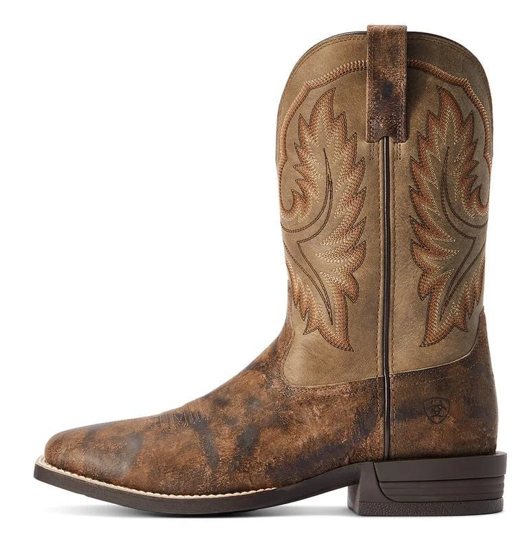 Ariat Men's Wilder Antique Grey & Brown Bomber Western Boots - Image 2