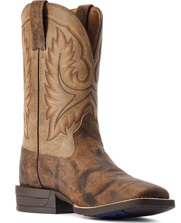 Ariat Men's Wilder Antique Grey & Brown Bomber Western Boots - Image 4