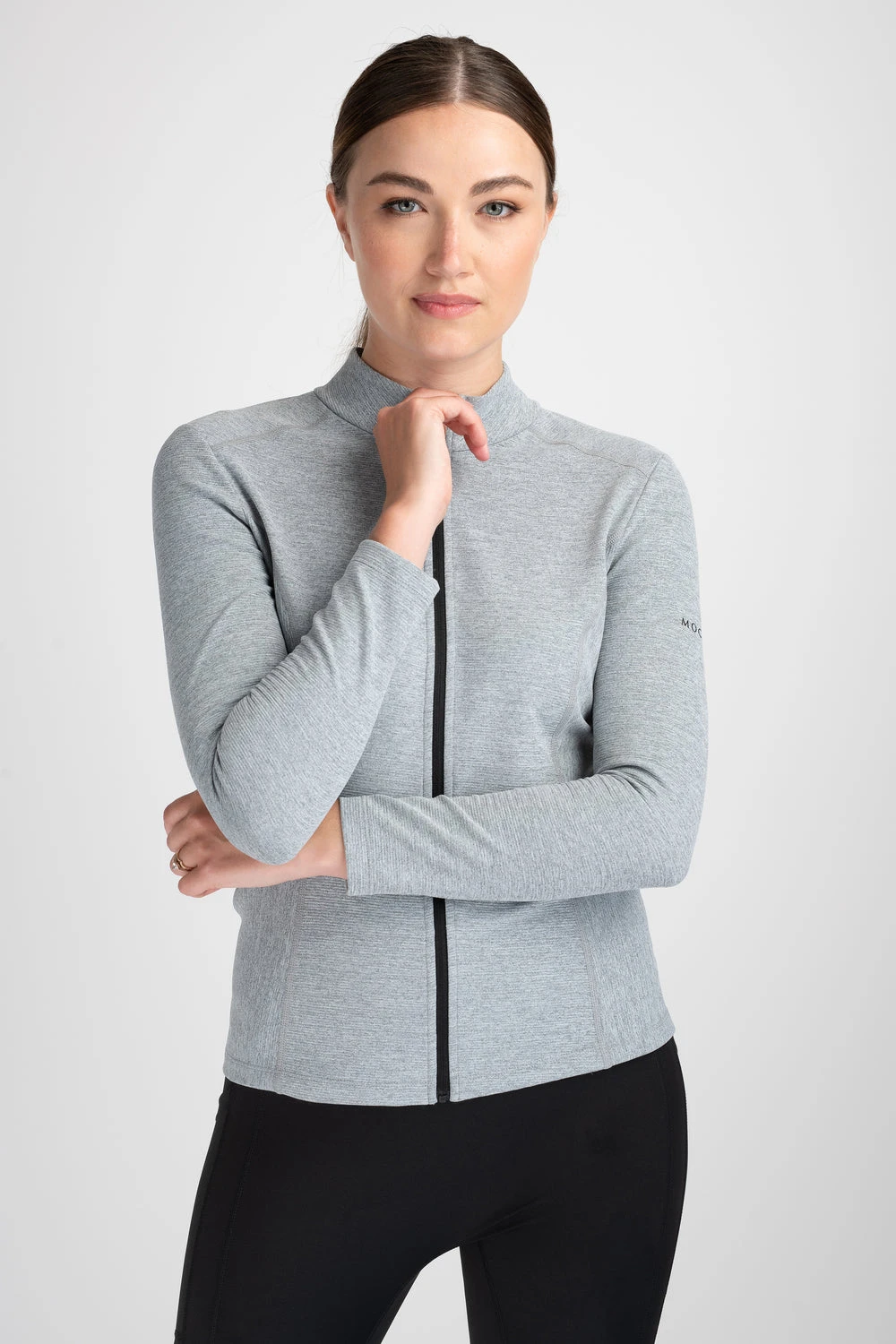 Mochara Melange Grey Rib Jacket - Image 2