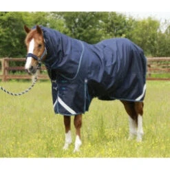 Navy PEI Titan 200g Turnout Rug With Detachable Neck - High-Quality Equestrian Product