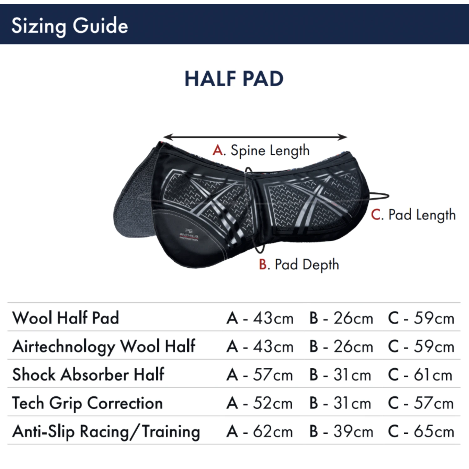 Premier Equine Tech Grip Pro Anti-Slip Correction Half Pad - Image 13